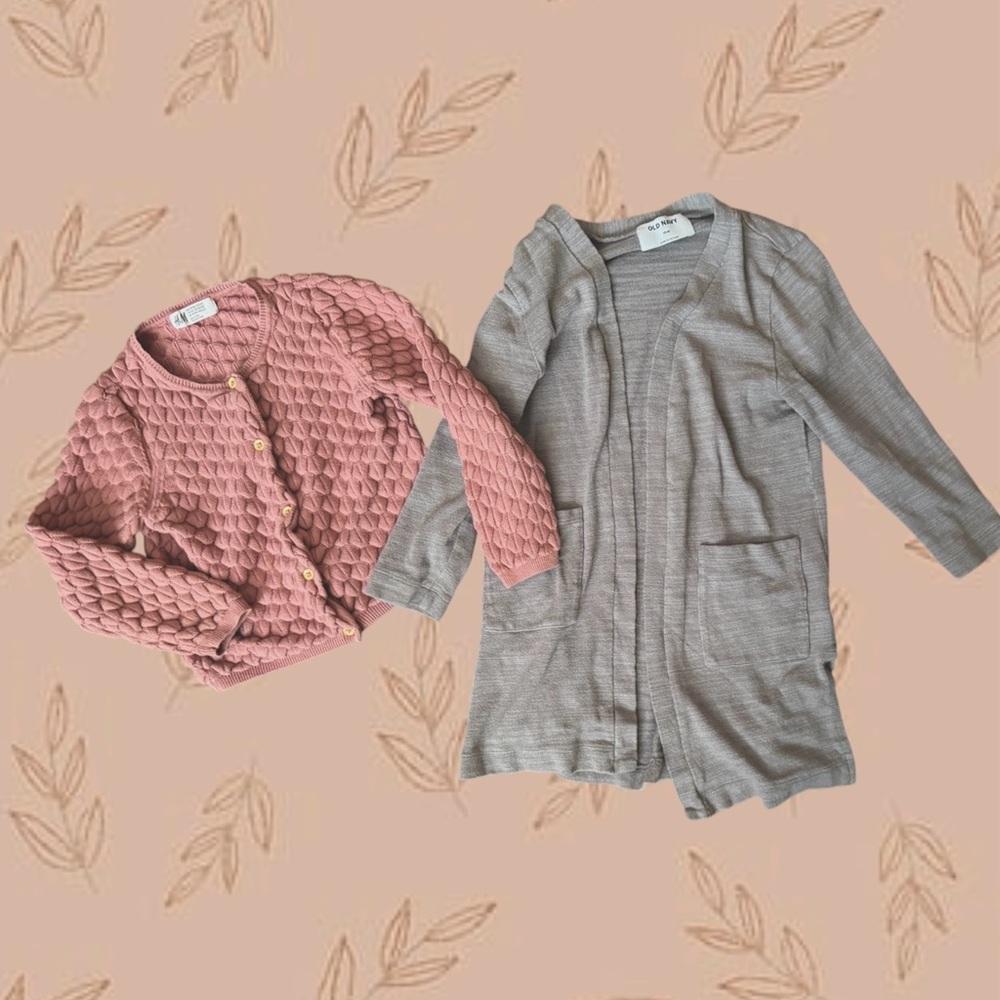 Bundle cardigans grey pink h&M old navy cute sweater